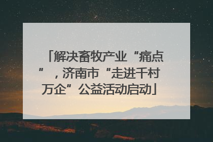 解决畜牧产业“痛点”，济南市“走进千村万企”公益活动启动
